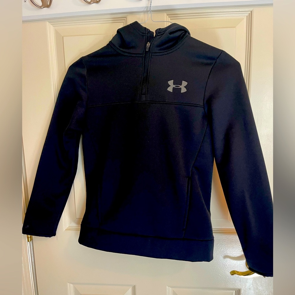 NWOT Under Armour 1/4 Zip Fleece Hooded Jacket - Black